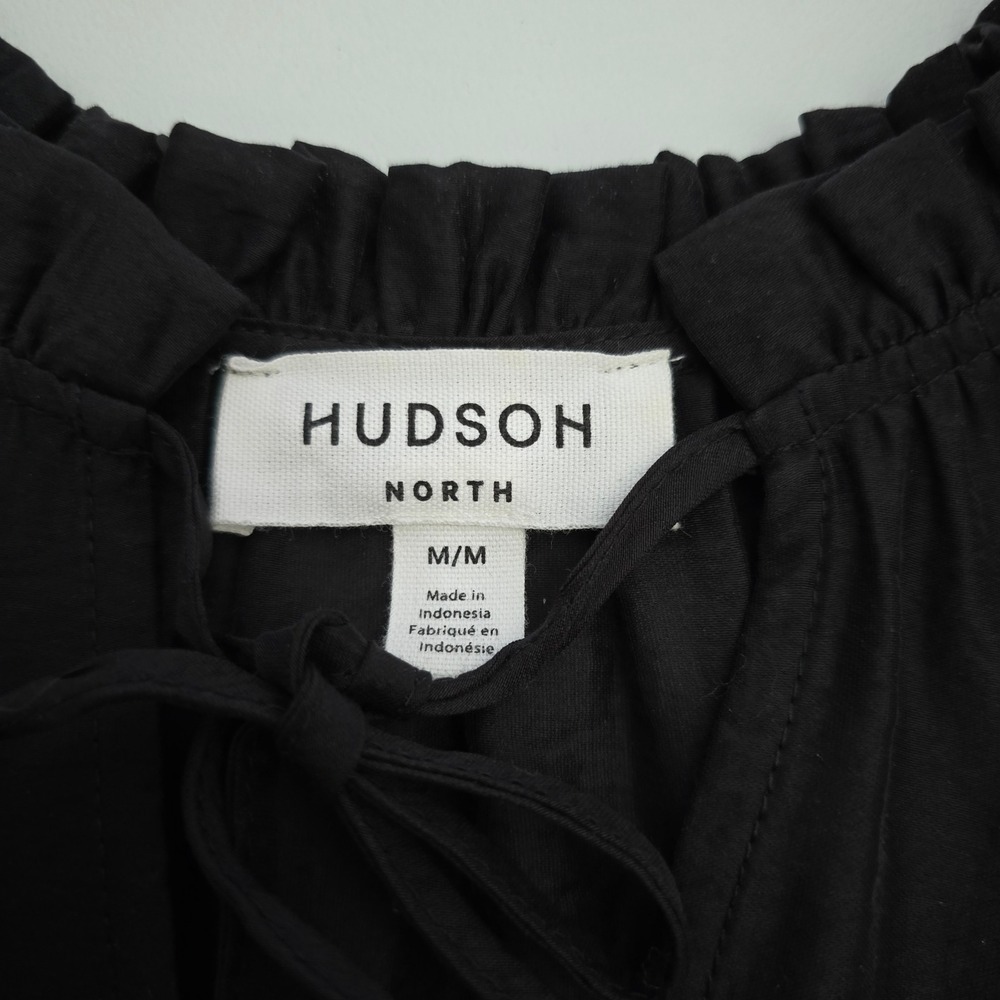 NWT Hudson North Black Tiered Lyocell Blend Mini Dress Removable Slip Medium - Picture 6 of 16